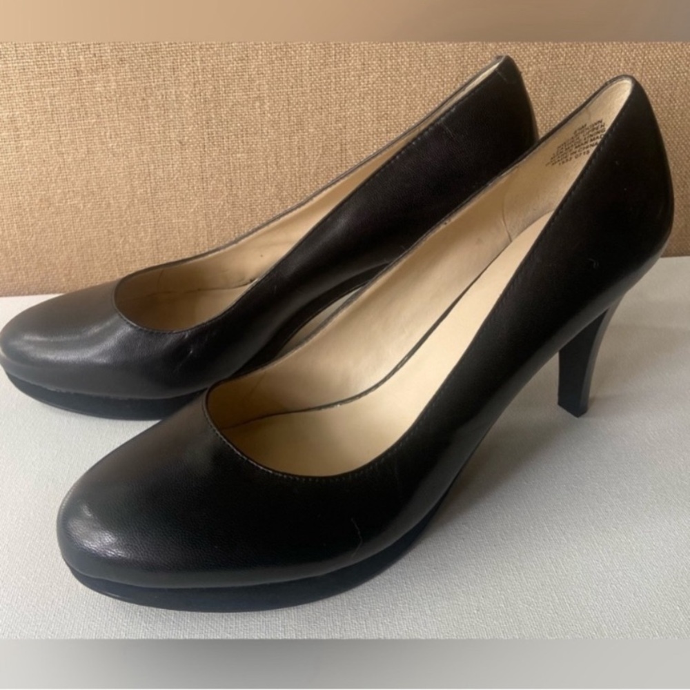 ♟️ Nine West black leather Ashdown pumps size 8 1/2 NWOT♟️